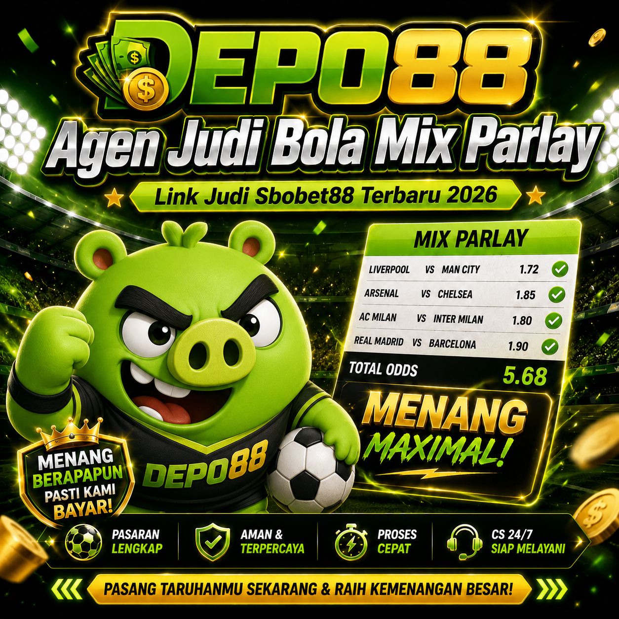 DEPO88 : Agen Judi Bola Mix Parlay Link Judi Sbobet88 Terbaru 2026